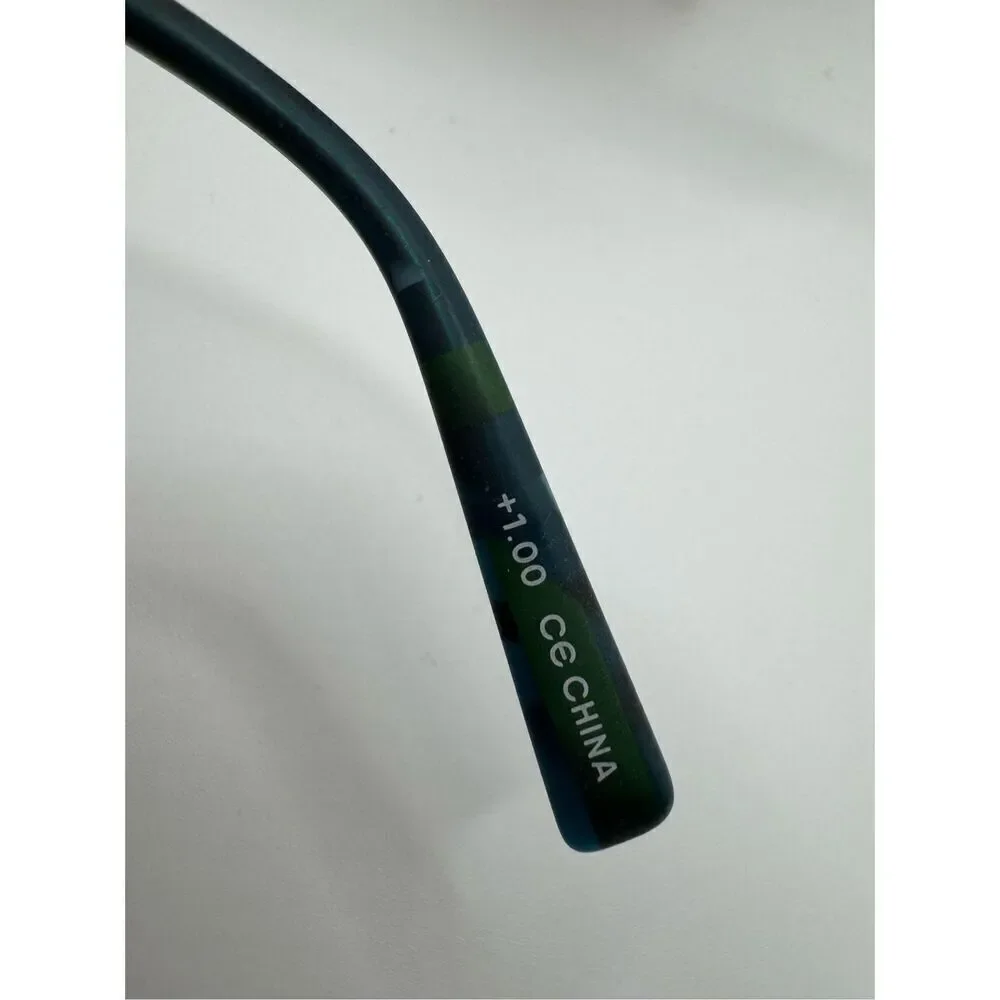 eyebobs Really? reading glasses strength 1.00 blue green pattern new without cas
